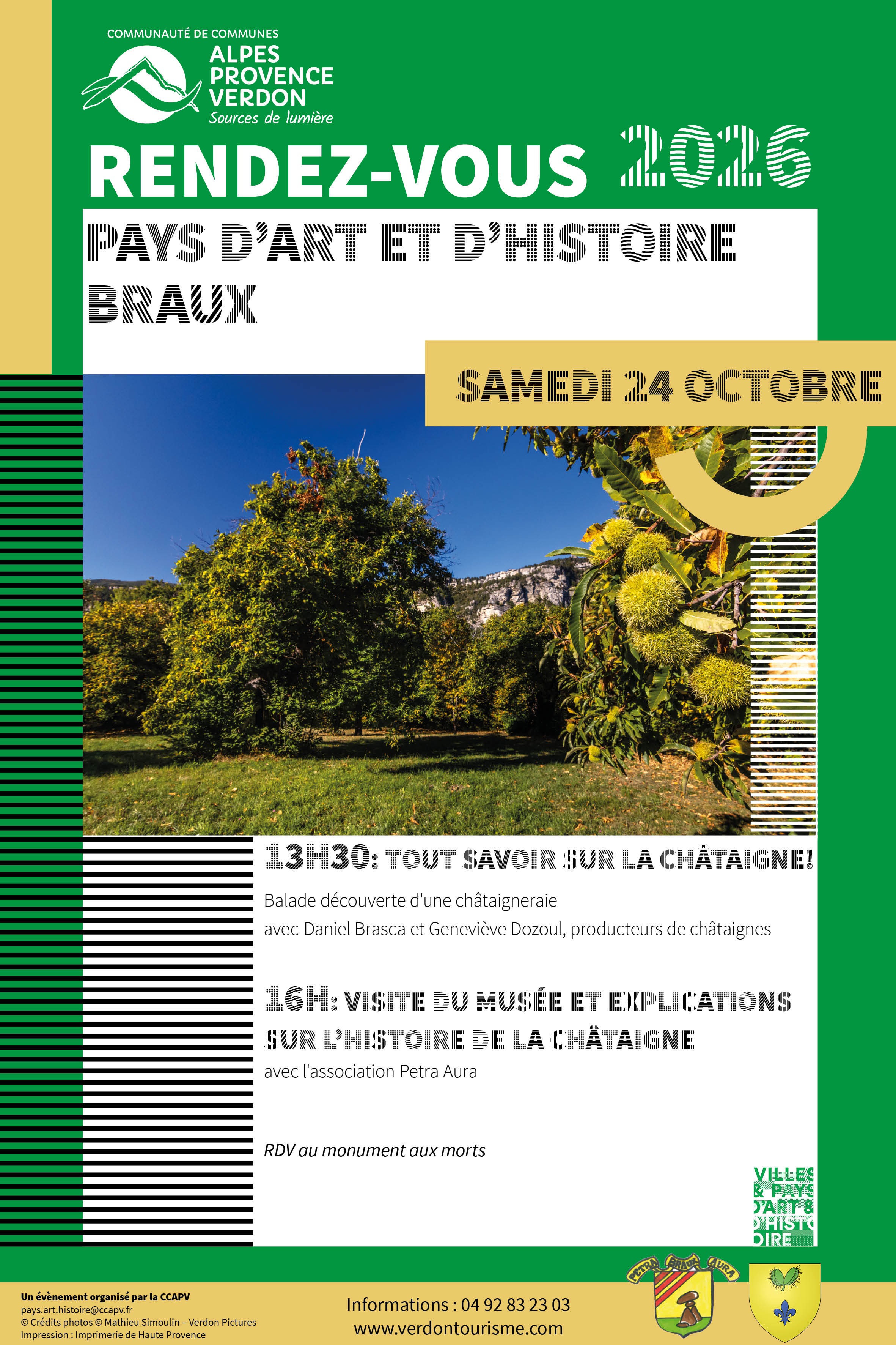 SAMEDI 24 OCTOBRE / RENDEZ-VOUS PAYS D'ART & D'HISTOIRE / BRAUX